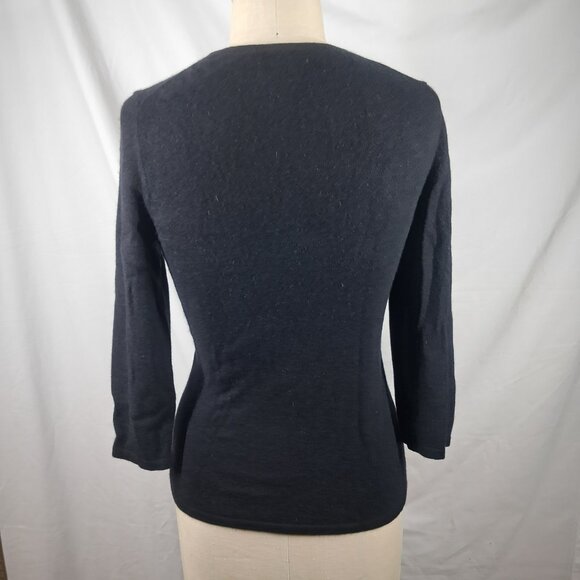 Daniel Bishop 100% Cashmere V-Neck Black Medium Sweater Shirt - Picture 4 of 10